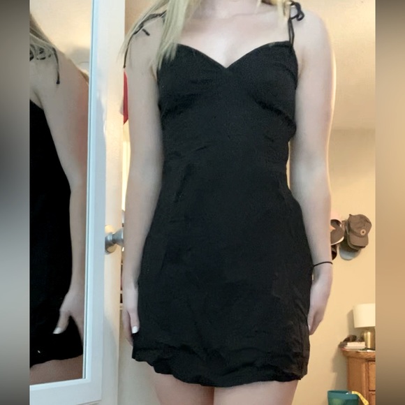 Black Linen Dress Small - Picture 2 of 6